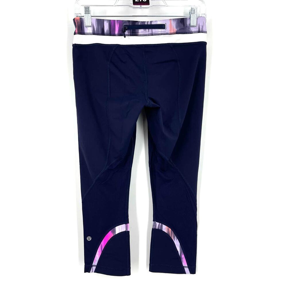 Lululemon Run Inspire Crop II Leggings Size 8 Deep Indigo - Picture 2 of 6